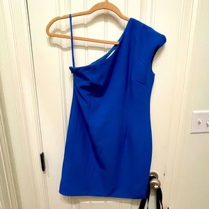Blue One Shoulder Cocktail Dress